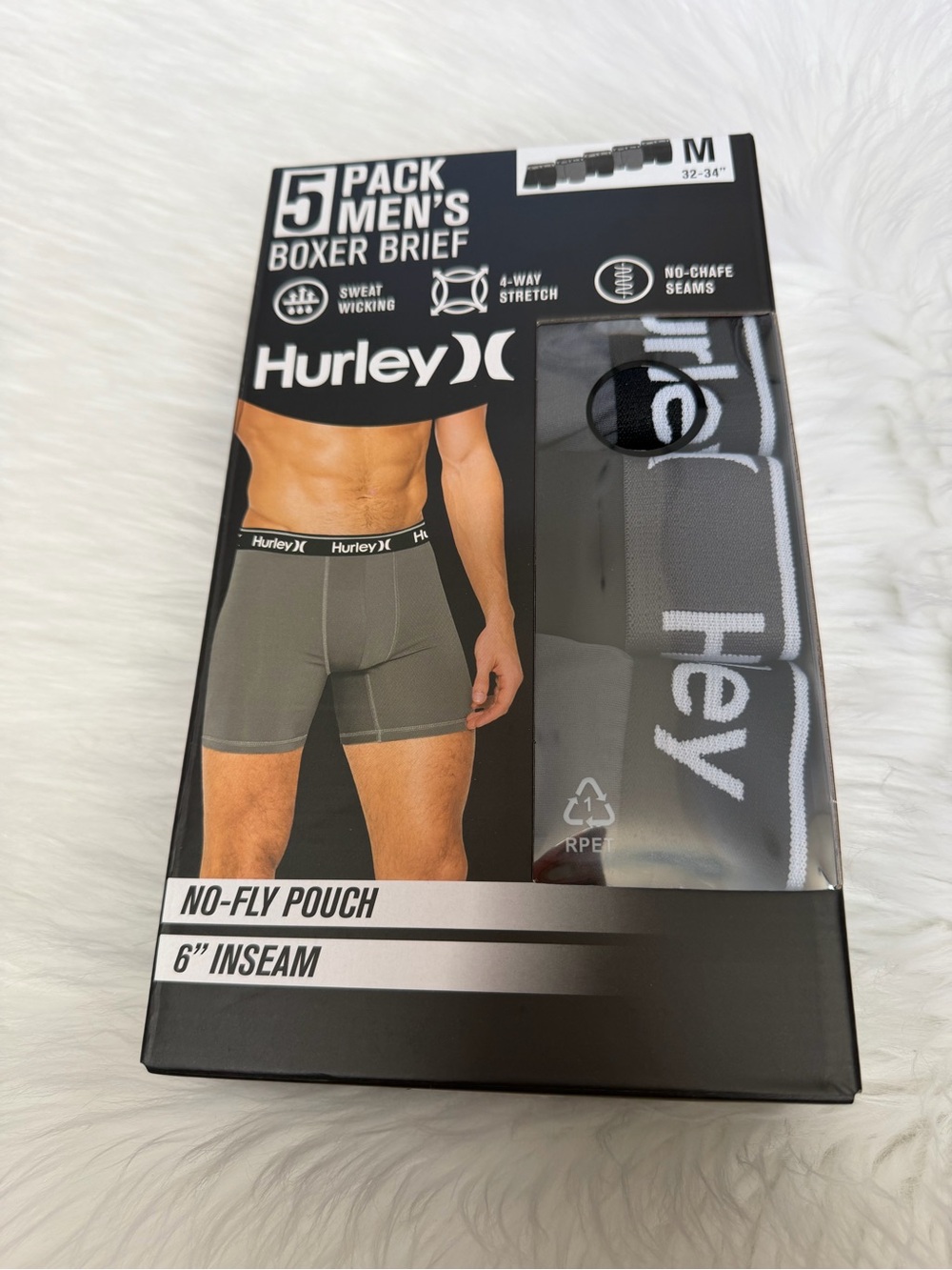 Hurley 5-Pack Boxer Briefs Sz M 32-34